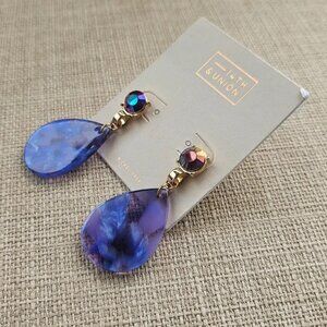 14th& Union Women Earrings Fashion Ear Jewelry Purple Gold Tone Dropdown Earring